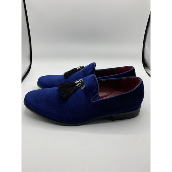 J75 By Jump Slip On Tassel Loafers - Navy Blue Velvet (Size 11)